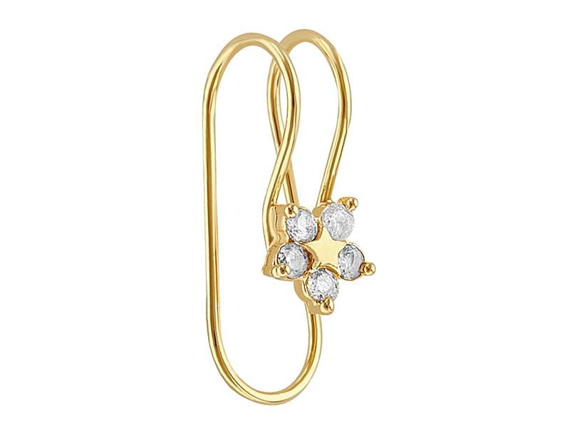 Earcuff Gancho Estrella / Hook Earcuff With Star - Vaciado / Casting - Pulido / High Polish - Circonia / Zirconia - Otros / Others