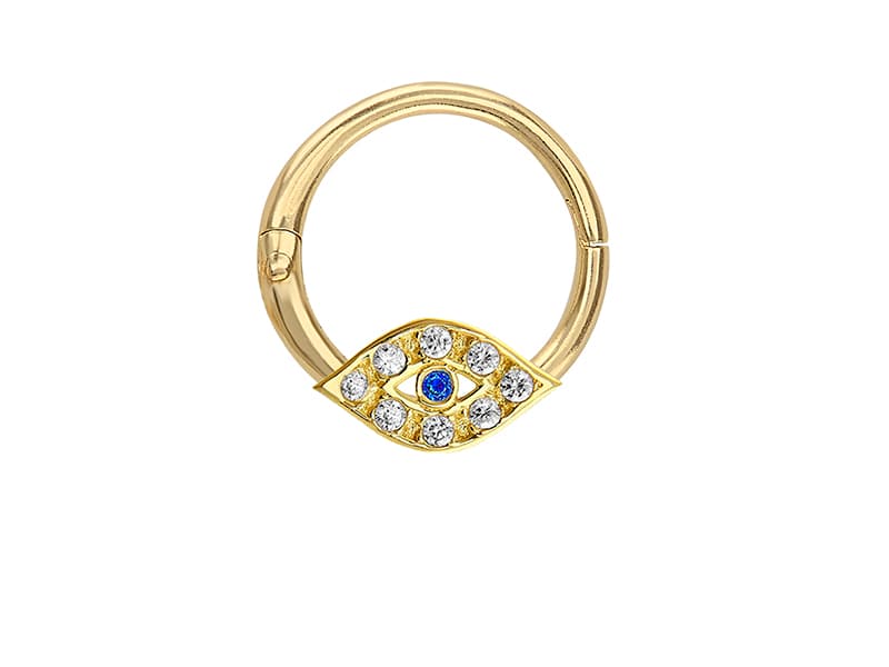 Arracada 10mm con ojo turco soldado / 10mm hoop earring with welded Turkish eye - Vaciado / Casting - Pulido / High Polish - Circonia / Zirconia - Otros / Others