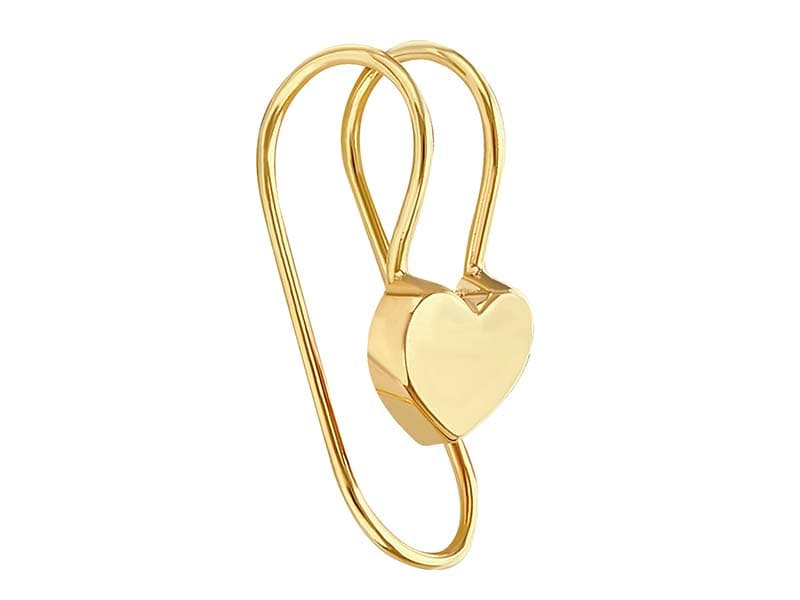 Earcuff Gancho Corazón / Hook Earcuff With Heart - Troquelado / Stamping - Pulido / High Polish - N/A / N/A - Corazones / Hearts