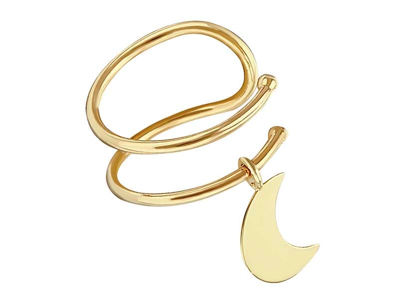 Earcuff Doble Alambre Con Luna / Double Wire Earcuff With Half Moon - Lser / Laser - Pulido / High Polish - N/A / N/A - Otros / Others