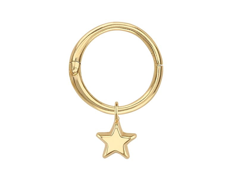 Arracada 10mm con estrella colgante