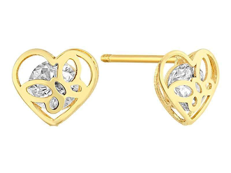 Corazón Chico con Mariposa / Small Heart with Butterfly Center Cz - Láser / Laser - Pulido / High Polish - Circonia / Zirconia  - Corazones / Hearts