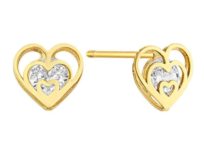 Corazón Chico con Corazón / Small Heart with Heart Center Cz - Láser / Laser - Pulido / High Polish - Circonia / Zirconia  - Corazones / Hearts