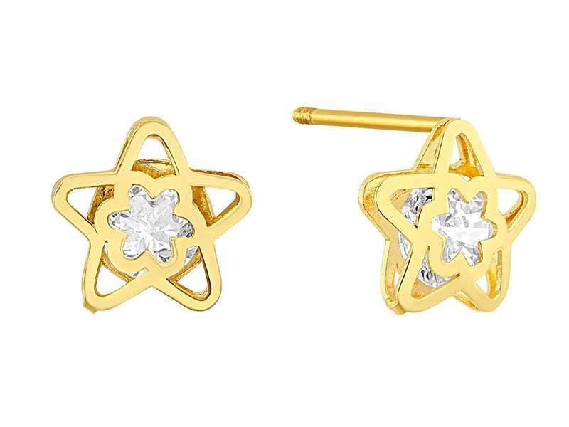 Estrella con Estrella / Star with Star Center Cz - Láser / Laser - Pulido / High Polish - Circonia / Zirconia  - Otros / Others