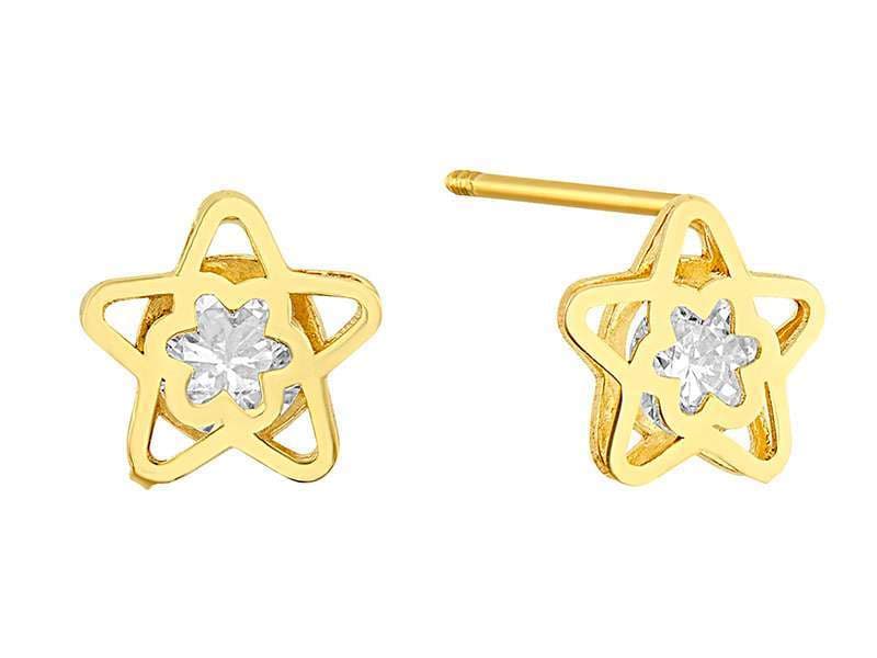 Estrella Chica con Estrella / Small Star with Star Center Cz - Láser / Laser - Pulido / High Polish - Circonia / Zirconia  - Otros / Others