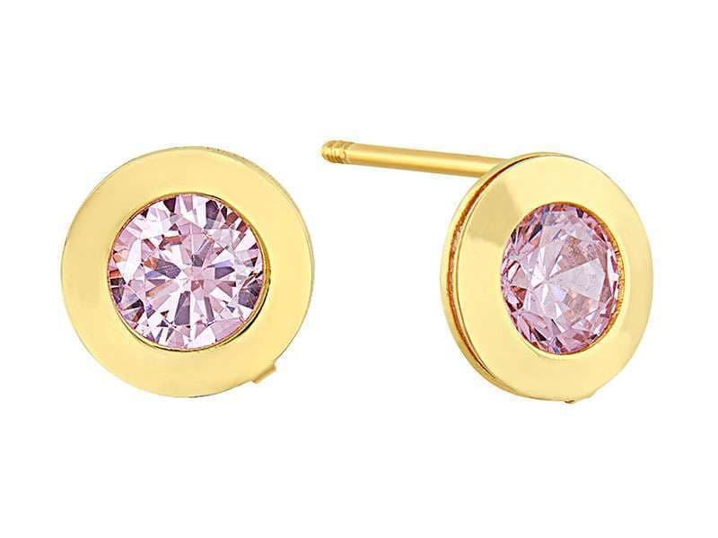Círculo con Circonia Rosa / Circle with Cz Pink - Láser / Laser - Pulido / High Polish - Circonia / Zirconia  - Otros / Others