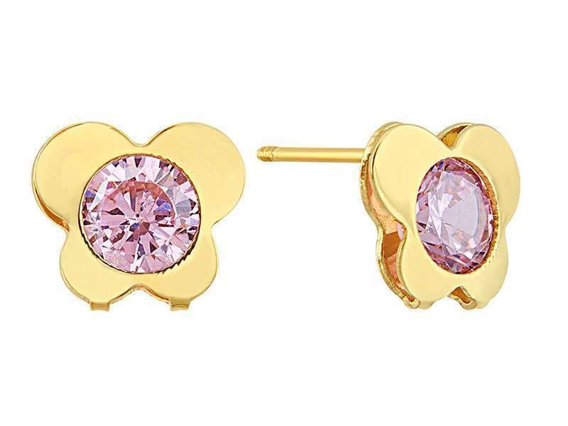 Mariposa con Circonia Rosa / Butterfly with Cz Pink - Láser / Laser - Pulido / High Polish - Circonia / Zirconia  - Animales / Animals
