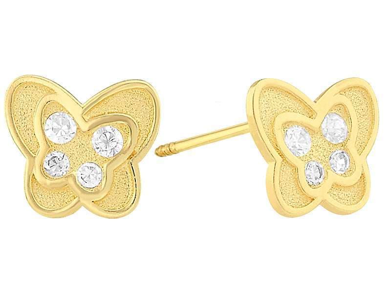 Mariposa con Circonia / Butterfly with Cz - Vaciado / Casting - Pulido / High Polish - Circonia / Zirconia  - Animales / Animals