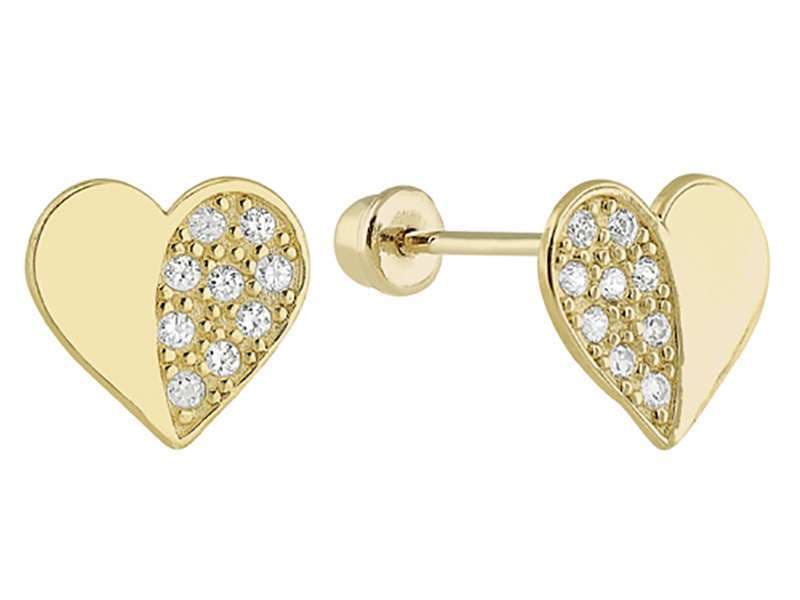 Corazón Mitad Pavé / Heart Half Pave - Vaciado / Casting - Pulido / High Polish - Circonia / Zirconia  - Corazones / Hearts