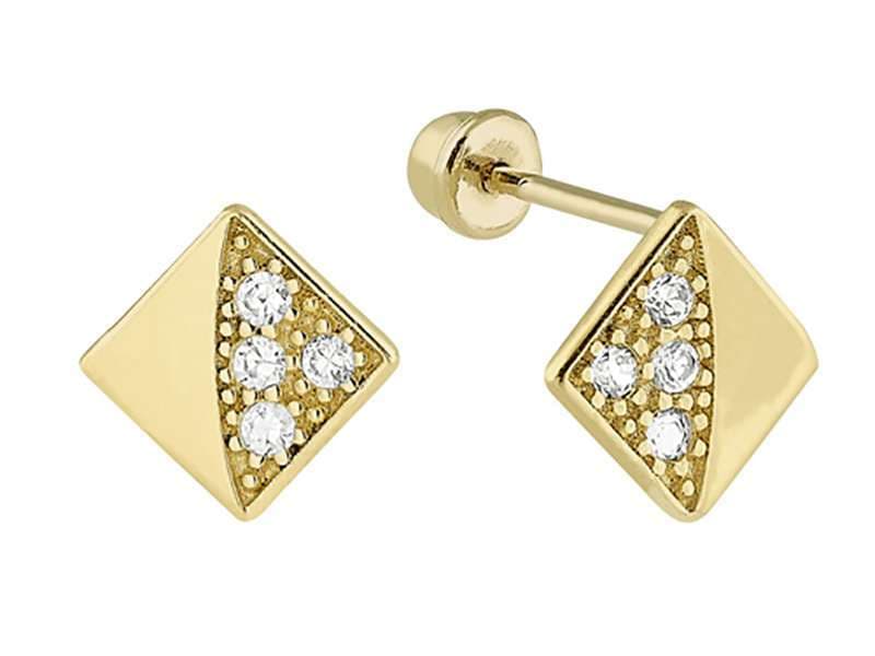 Rombo Chico Mitad Pavé / Mini Rhomb Half Pave - Vaciado / Casting - Pulido / High Polish - Circonia / Zirconia  - Otros / Others