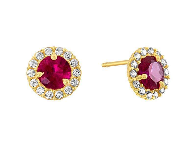 Rosetón Grande Centro 4mm Rubí / Rosette Flower Large 4mm Center Cz Ruby - Vaciado / Casting - Pulido / High Polish - Circonia / Zirconia - Otros / Others