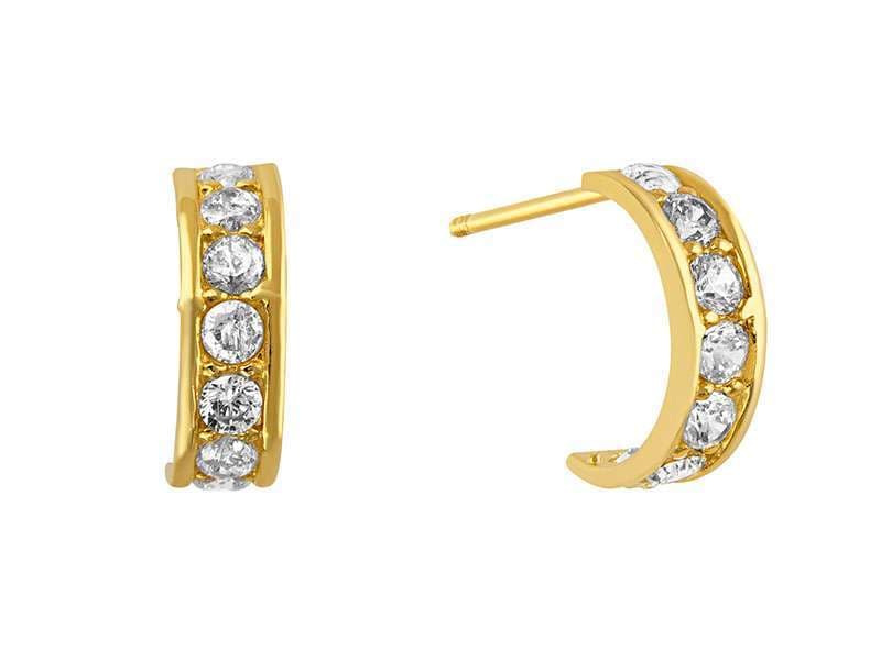Arracada Grande / Half Cz Band Large - Vaciado / Casting - Pulido / High Polish - Circonia / Zirconia  - Otros / Others