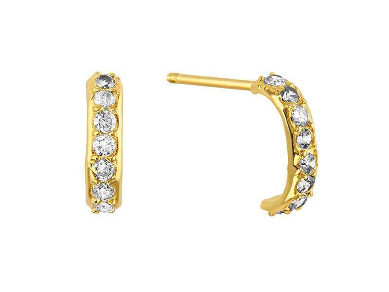 Arracada Delgada / Half Cz Band Thin - Vaciado / Casting - Pulido / High Polish - Circonia / Zirconia  - Otros / Others
