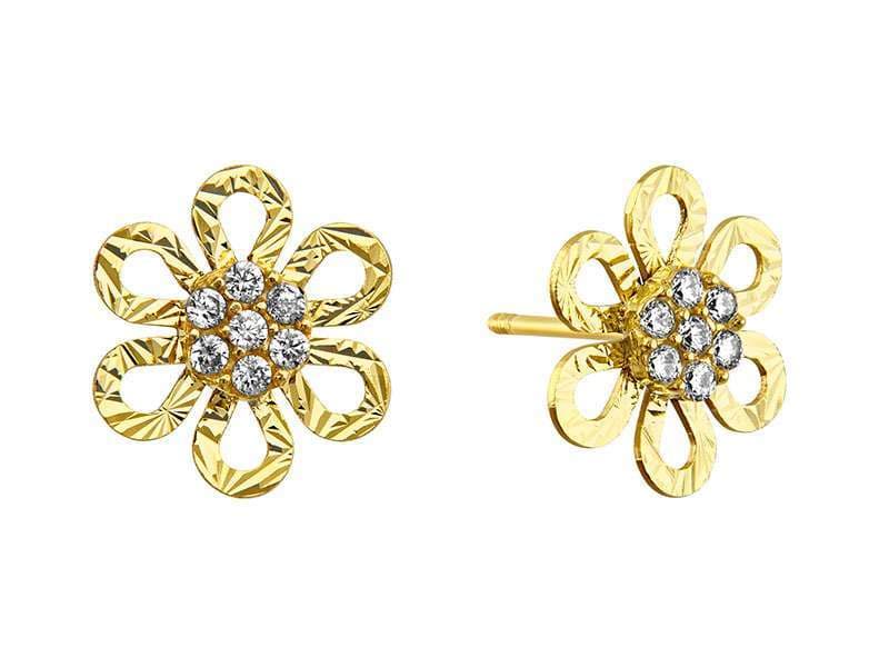 Flor Grande Diamantada con Circonia Al Centro