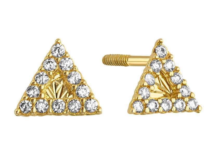 Triángulo Base Diamantada con Bisel de Circonia / Diamond Cut Triangle with Cz - Vaciado / Casting - Diamantado / Diamond Cut - Circonia / Zirconia  - Otros / Others