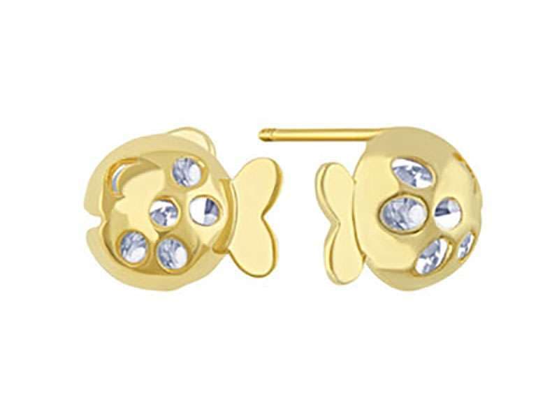 Pez Chico con Circonia / Small Fish with Cz - Vaciado / Casting - Pulido / High Polish - Circonia / Zirconia  - Animales / Animals