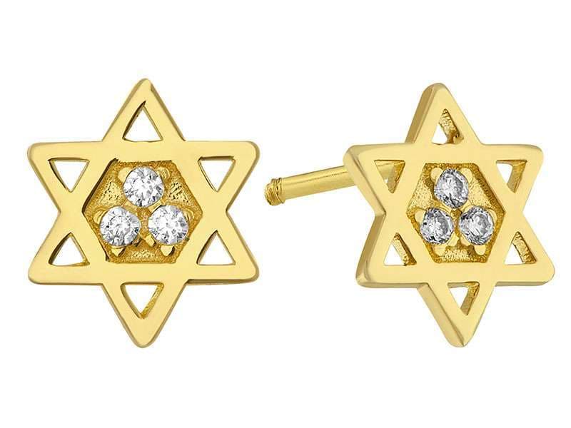 Estrella de David con Circonia / Star of David with Cz - Vaciado / Casting - Pulido / High Polish - N/A - Religiosos / Religious