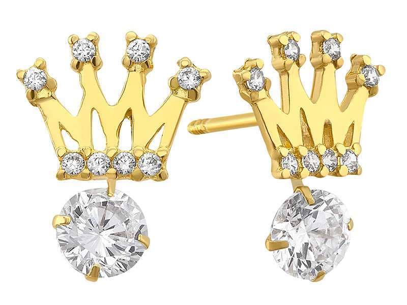 Corona con Circonia Colgante / Crown with Dangling Cz - Vaciado / Casting - Pulido / High Polish - Circonia / Zirconia  - Coronas / Crowns