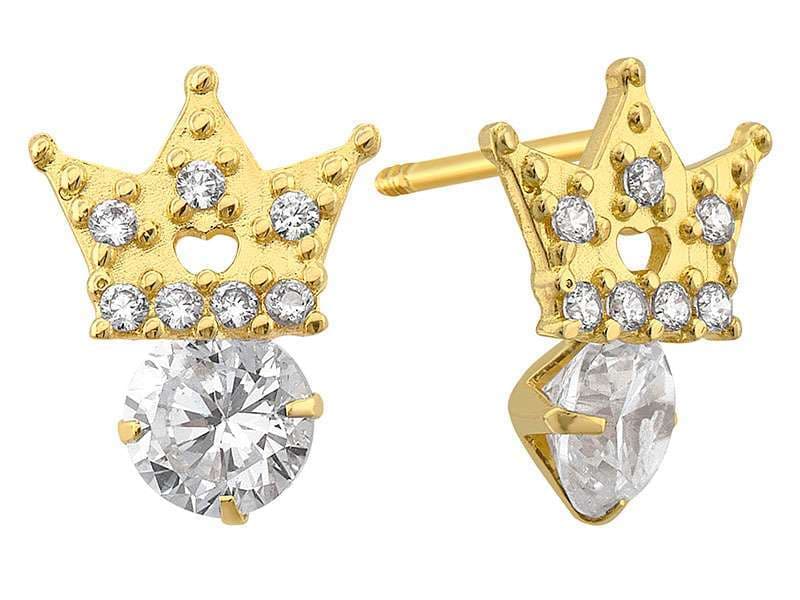 Corona con Circonia Colgante / Crown with Dangling Cz - Vaciado / Casting - Pulido / High Polish - Circonia / Zirconia  - Coronas / Crowns