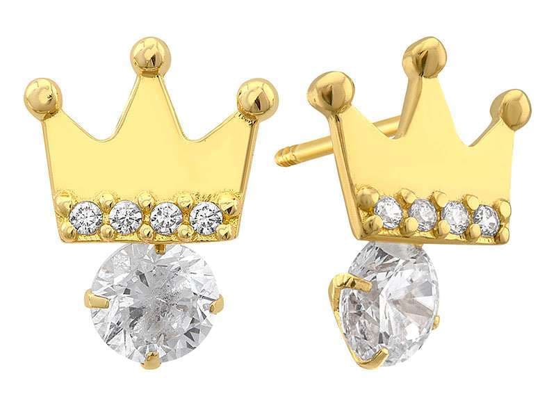 Corona con Circonia Colgante / Crown with Dangling Cz - Vaciado / Casting - Pulido / High Polish - Circonia / Zirconia  - Coronas / Crowns