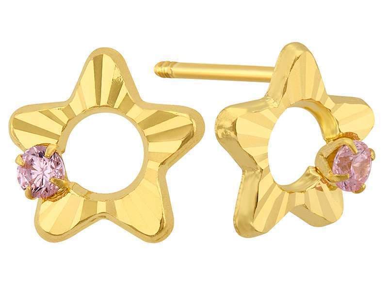 Estrella Grande Diamantada con Circona Rosa