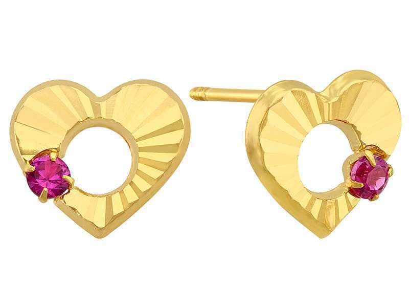 Corazón Grande Diamantada con Circona Rubí