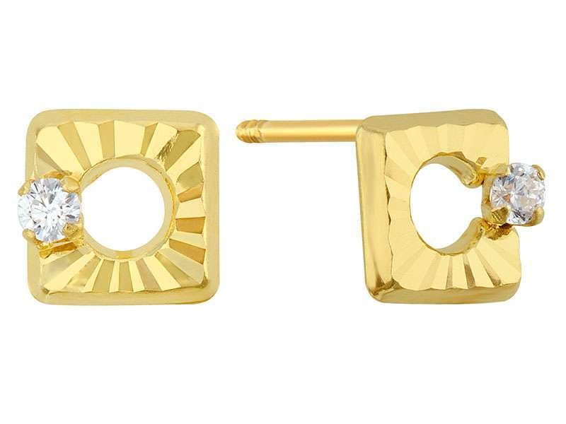 Cuadro Chica Diamantada con Circona / Small Diamond Cut Square with Cz - Troquelado / Stamping - Diamantado / Diamond Cut - Circonia / Zirconia  - Otros / Others