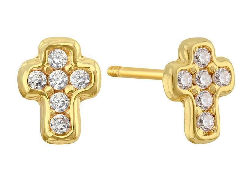 Cruz Circonia con Bisel / Cz Cross with Bezel - Vaciado / Casting - Diamantado / Diamond Cut - Circonia / Zirconia  - Religiosos / Religious