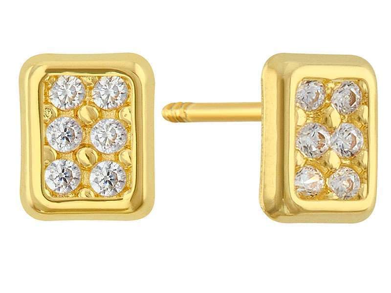 Rectángulo Circonia con Bisel / Cz Rectangle with Bezel - Vaciado / Casting - Diamantado / Diamond Cut - Circonia / Zirconia  - Otros / Others