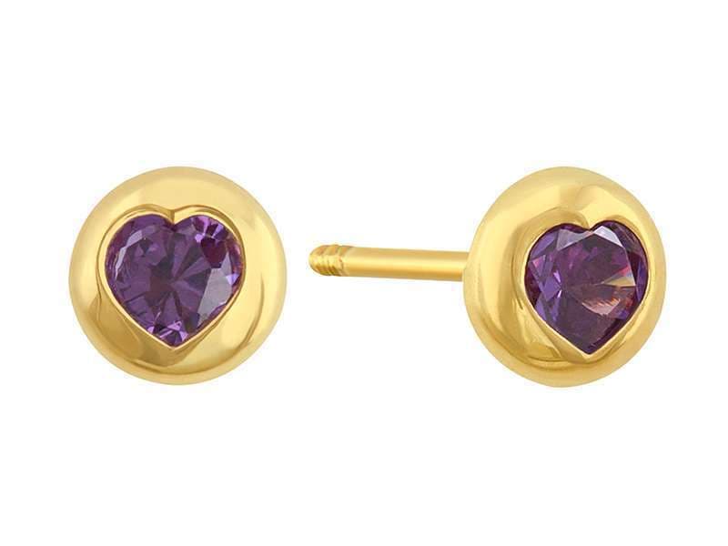 Bisel Fashion 3mm Amatista / Heart Cut-Out 3mm Cz Bezel Amethyst - Láser / Laser - Pulido / High Polish - Circonia / Zirconia  - Otros / Others