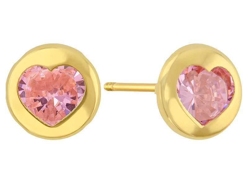 Bisel Fashion 6mm Rosa / Heart Cut-Out 6mm Cz Bezel Pink - Láser / Laser - Pulido / High Polish - Circonia / Zirconia - Otros / Others