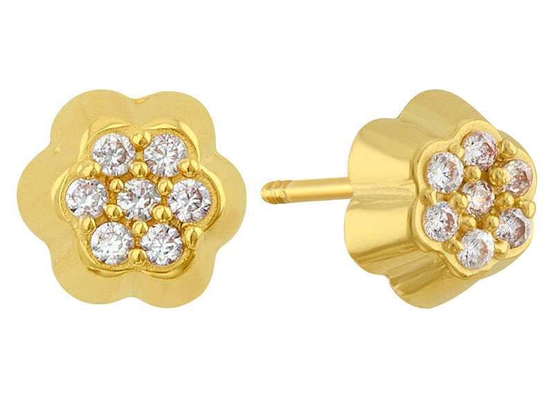 Flor Pirámide / Cz Flower - Vaciado / Casting - Pulido / High Polish - Circonia / Zirconia  - Flores / Flowers