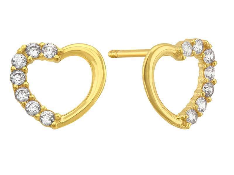 Corazón / Heart Half Cz - Vaciado / Casting - Pulido / High Polish - Circonia / Zirconia  - Corazones / Hearts