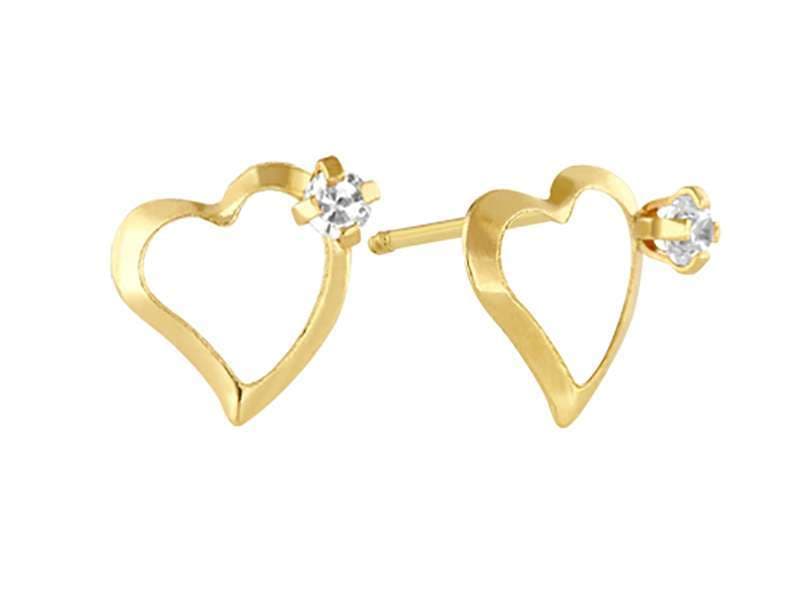 Bisel Corazón con Circonia / Bezel Heart Cubiz Zirconia - Troquelado / Stamping - Pulido / High Polish - Circonia / Zirconia  - Corazones / Hearts