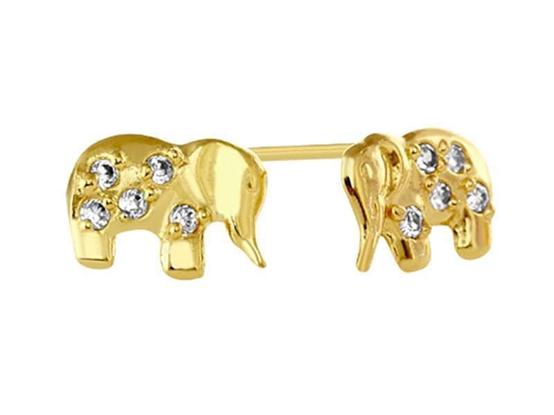 Elefante con Circonias / Elephant W/Cubic Zironias - Vaciado / Casting - Pulido / High Polish - Circonia / Zirconia  - Animales / Animals