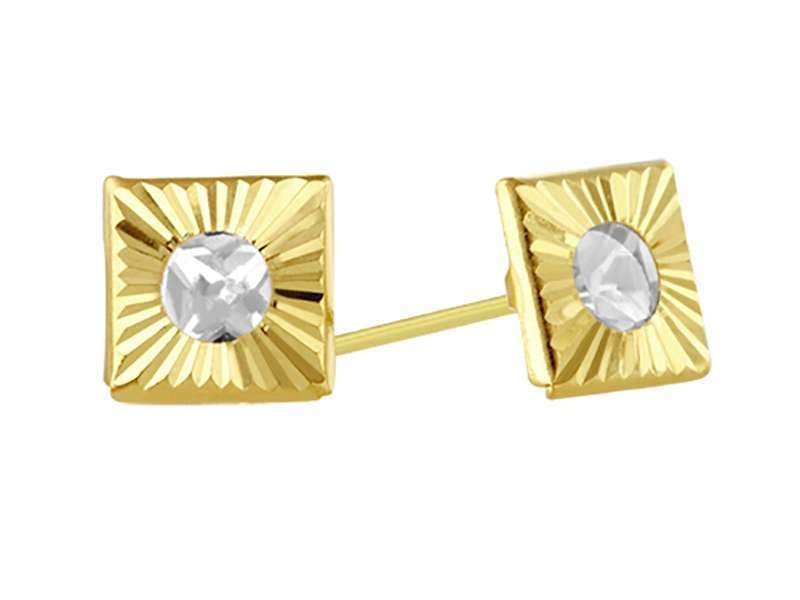 Cuadro Diamantado con Circonia / Cubic Zirconia Diamond Cut Square - Troquelado / Stamping - Diamantado / Diamond Cut - Circonia / Zirconia  - Rectos Circonia (Rectos/Biselados) / Cubic Zirconia (Bezel/Round)
