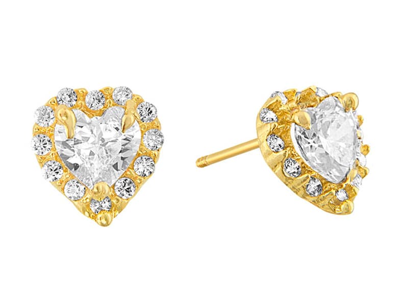 Corazón con Circonia / Heart Cubic Zirconia - Vaciado / Casting - Pulido / High Polish - Circonia / Zirconia - Corazones / Hearts