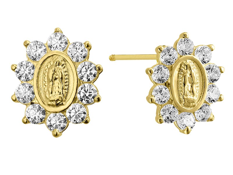 Virgen con Circonia / Oval Virgen with Cz - Vaciado / Casting - Pulido / High Polish - Circonia / Zirconia - Religiosos / Religious