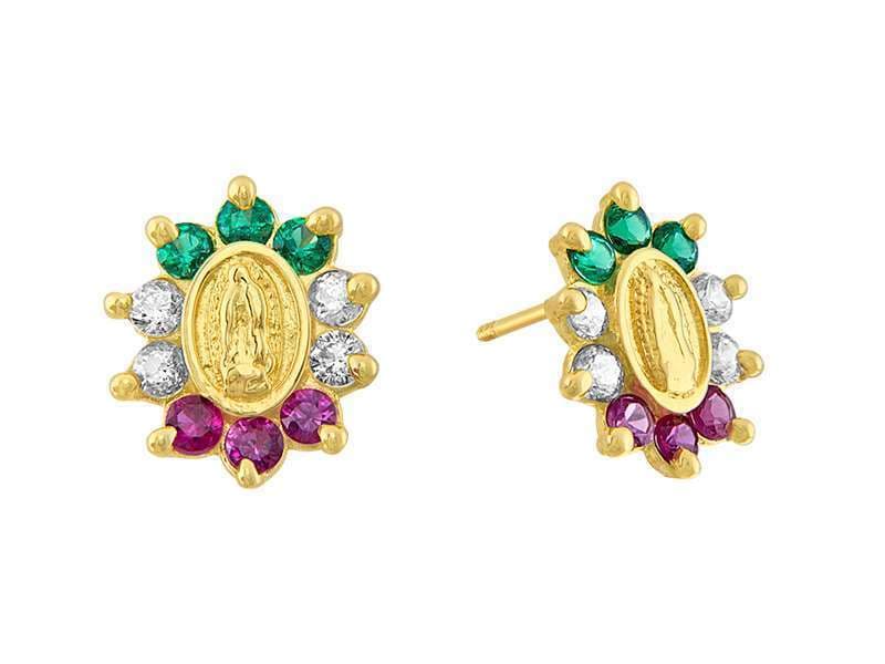 Virgen con Circonia MEX / Oval Virgen with Cz MEX - Vaciado / Casting - Pulido / High Polish - Circonia / Zirconia  - Religiosos / Religious