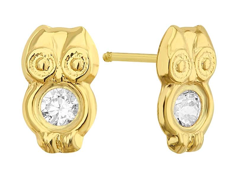 Buho centro con cz / Owl Center with cz - Troquelado / Stamping - Pulido / High Polish - Circonia / Zirconia - Animales / Animals