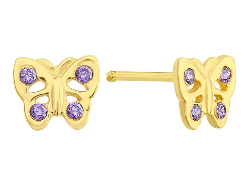 Mariposa piojo Amatista / Tiny Animals Butterfly Amethyst - Vaciado / Casting - Pulido / High Polish - Circonia / Zirconia - Animales / Animals