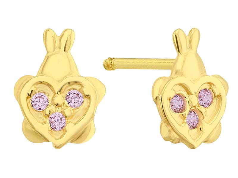 Conejo panza corazn Rosa / Tummy Heart Bunny Pink - Vaciado / Casting - Pulido / High Polish - Circonia / Zirconia - Animales / Animals