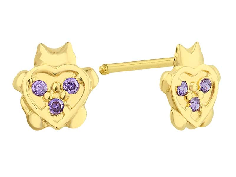 Gato panza corazn Amatista / Tummy Heart Cat Amethyst - Vaciado / Casting - Pulido / High Polish - Circonia / Zirconia - Animales / Animals