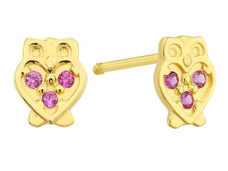 Buho panza corazn Ruby / Tummy Heart Owl Ruby - Vaciado / Casting - Pulido / High Polish - Circonia / Zirconia - Animales / Animals