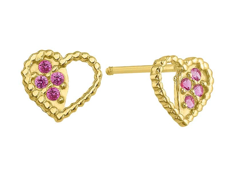 Corazn lunares Ruby / Dot Bezel Heart Ruby - Vaciado / Casting - Pulido / High Polish - Circonia / Zirconia - Corazones / Hearts