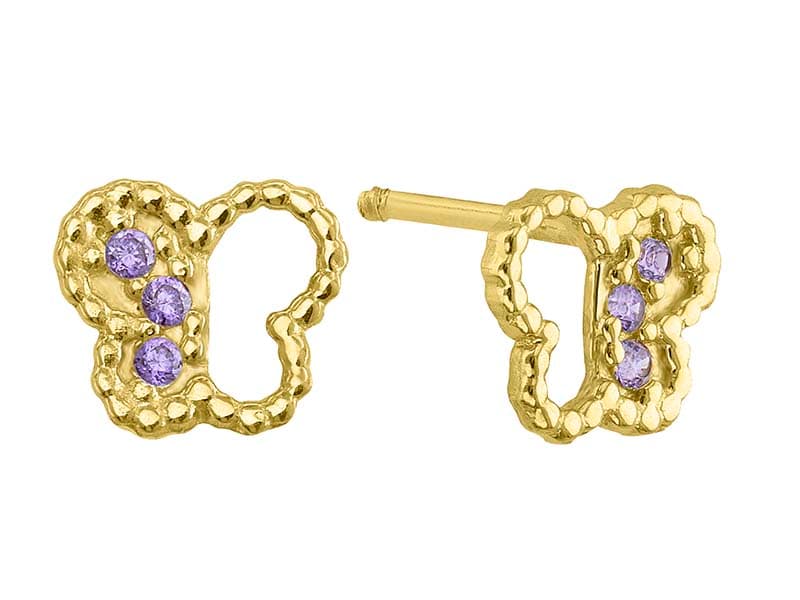 Mariposa lunares Amatista / Dot Bezel Butterfly Amethyst - Vaciado / Casting - Pulido / High Polish - Circonia / Zirconia - Animales / Animals