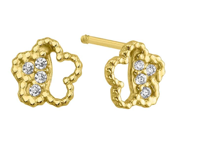 Flores lunares / Dot Bezel Flower - Vaciado / Casting - Pulido / High Polish - Circonia / Zirconia - Flores / Flowers