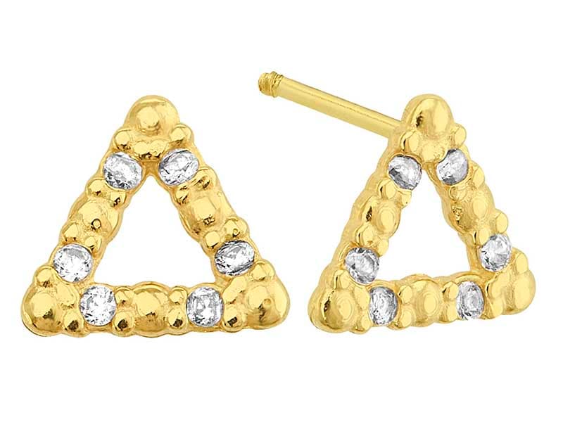Tringulo Punto y Piedra / Dot &amp; Stone Triangle - Vaciado / Casting - Pulido / High Polish - Circonia / Zirconia - Otros / Others