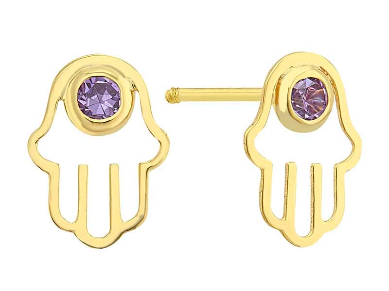 Mano con Bisel / Hamsa with Bezel - Lser / Laser - Pulido / High Polish - Circonia / Zirconia - Religiosos / Religious