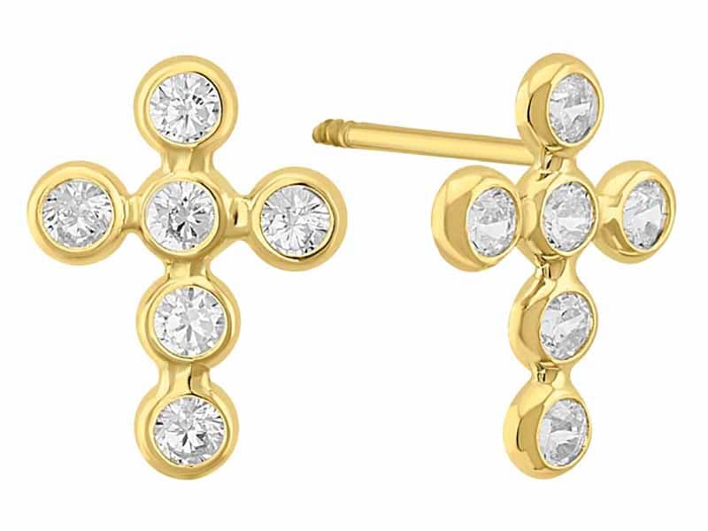 Cruz biseles / Cross bezel - Troquelado / Stamping - Pulido / High Polish - Circonia / Zirconia - Religiosos / Religious